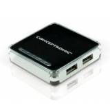Hub esterno conceptronic USB 2.0 con 4 puertos  incluye alimentador