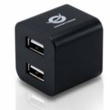 Mini hub externo conceptronic USB 2.0 con 4 puertos negro