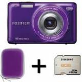 Kit c&aacute;mara digital fujifilm finepix jx550  purpura 16 mp zo x 5 HD LCD 2.7" litio + funda + tarjeta 8GB